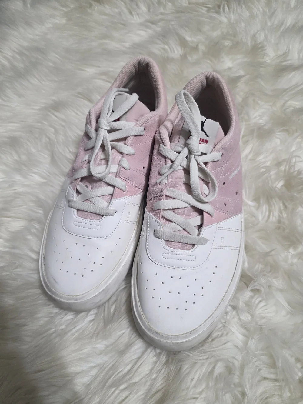 Jordan Women's White and Light Pink Low-Top Sneakers